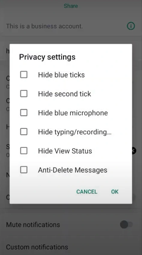 privacy settings